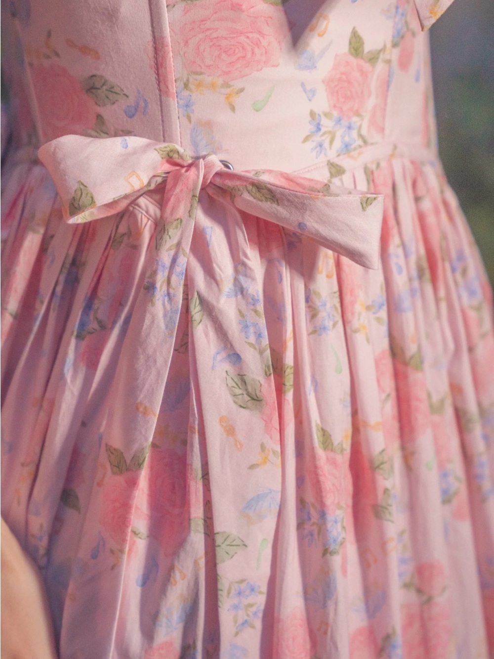 Fairy Tong London Garden Symphony Corset Midi Dress in Pink - Picture 3 of 5